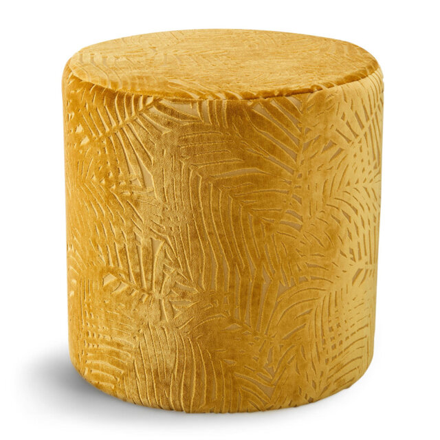 40cm Wide Round Floral Pouf Ottoman