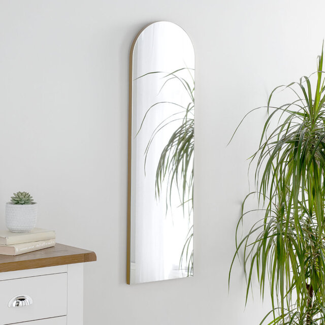 Fernville Arched Wood Framed Wall Mounted Mirror