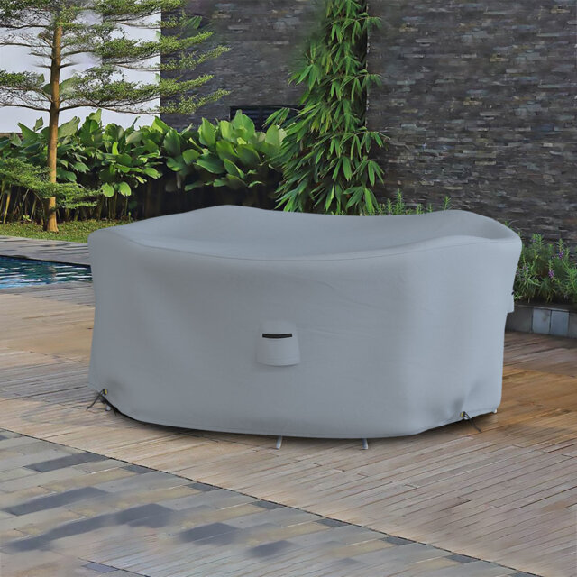 Heavy-Duty Multipurpose Waterproof Outdoor Round Table & Chair Set cover, Patio Dining Table Cover