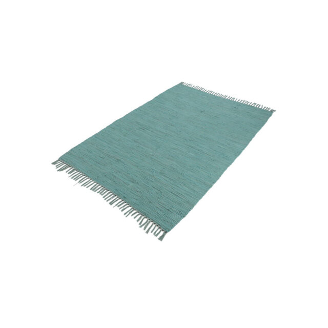 Chindi Uni Solid Colour Hand Crafted Hand Braided Turqoise Area Rug