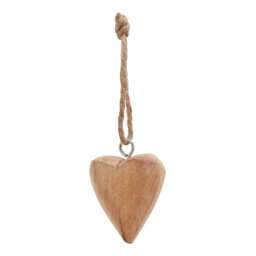 35cm Handmade Heart Wood Christmas Hanging Figurine Ornament