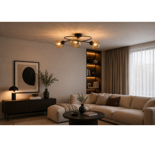 Glass Semi Flush Mount
