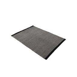 Mona Handwoven Wool and Cotton Black Rug