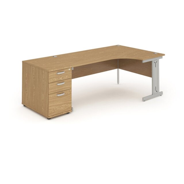 Impulse L-Shaped Metal Base Computer Desk