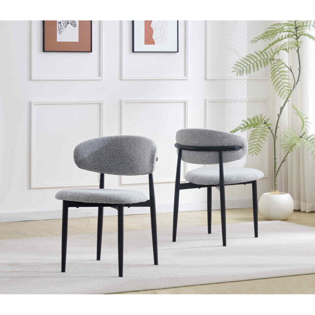 48.5cm H Polyester Blend Upholstered Metal Side Chair