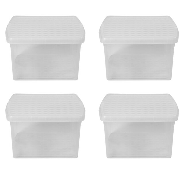 Wham Clip Square Plastic Storage Boxes with Secure Clip Lock Lids Clear/Clear/Clear