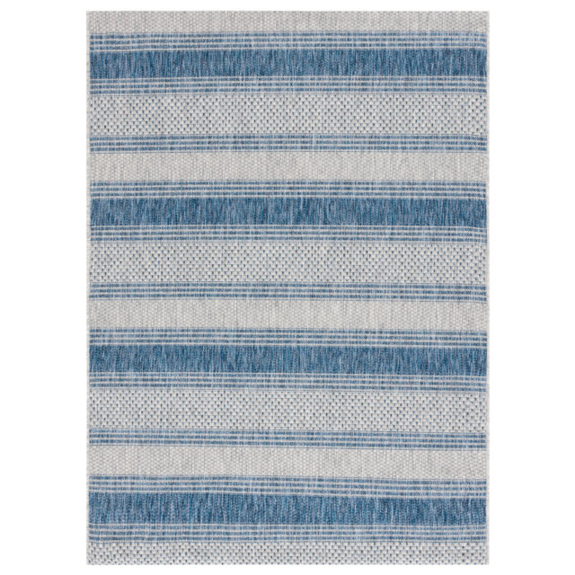 Johana Looped Grey/Navy Indoor/Outdoor Rug