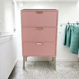 Durable Agran 40cm Wide Chest of Drawers - Modern 3-Drawer Compact Storage Unit with Playful Scalloped Design for Bedroom Use
