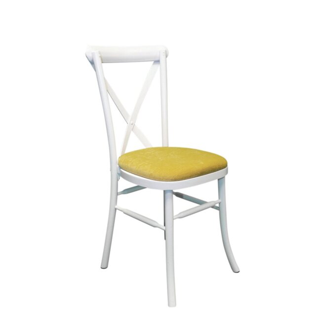 Atkins 43cm H Polyester Blend Upholstered Cross Back Stacking Side Chair