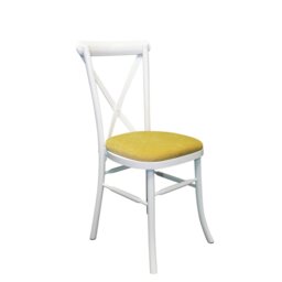 Atkins 43cm H Polyester Blend Upholstered Cross Back Stacking Side Chair