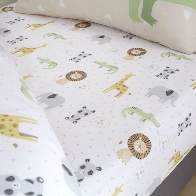 Roarsome Jungle Animals Fitted Sheet
