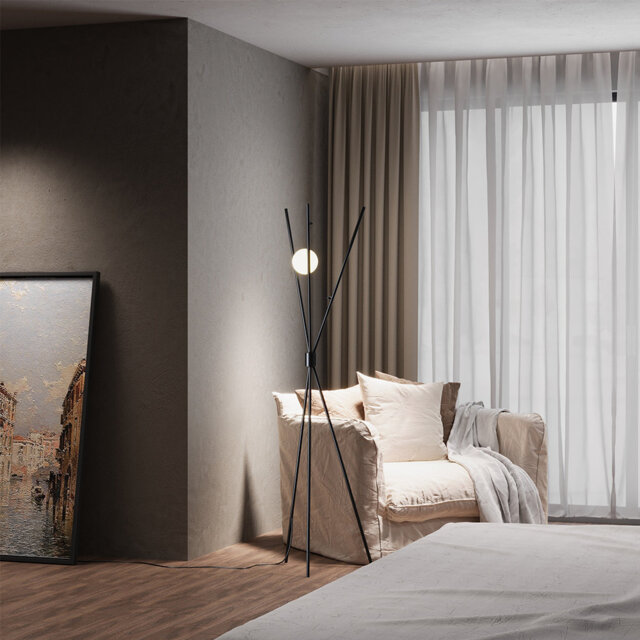 160cm Tripod Floor Lamp with Foot Switch