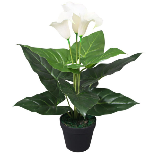 Faux Flowering Plant in Pot
