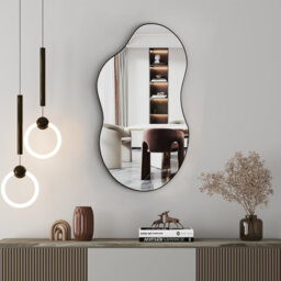 Asymmetrical Metal Framed Wall Accent Mirror