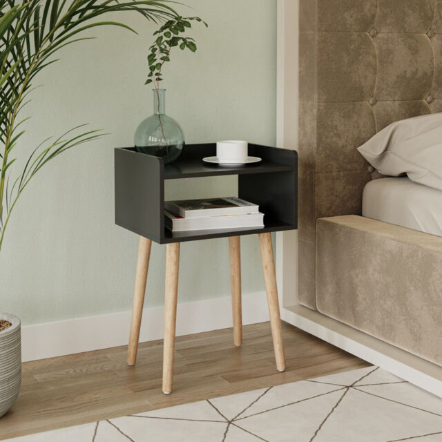 Zilla 40cm W Solid Wood Bedside Table