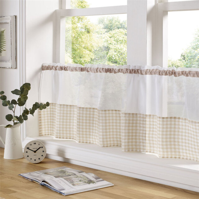 Wiktoria Gingham Swag Curtain Pelmet