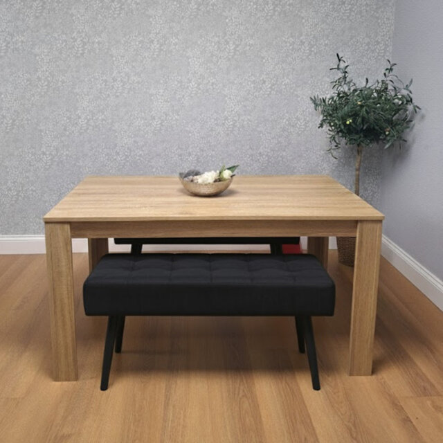 Fairmont Dining Table with 2 Velvet Benches Set