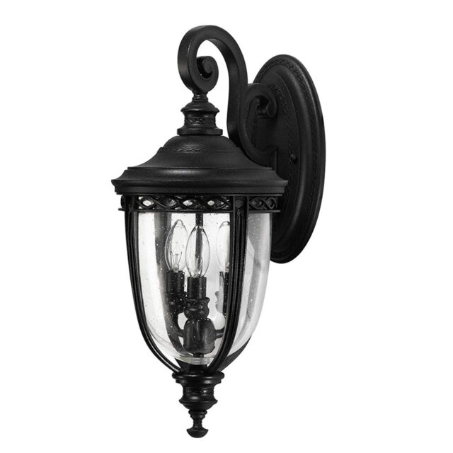 Thynes 3 - Bulb Seeded Glass Outdoor Wall Lantern