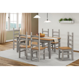 Weatherly 6 - Person Pine Solid Wood Dining Set