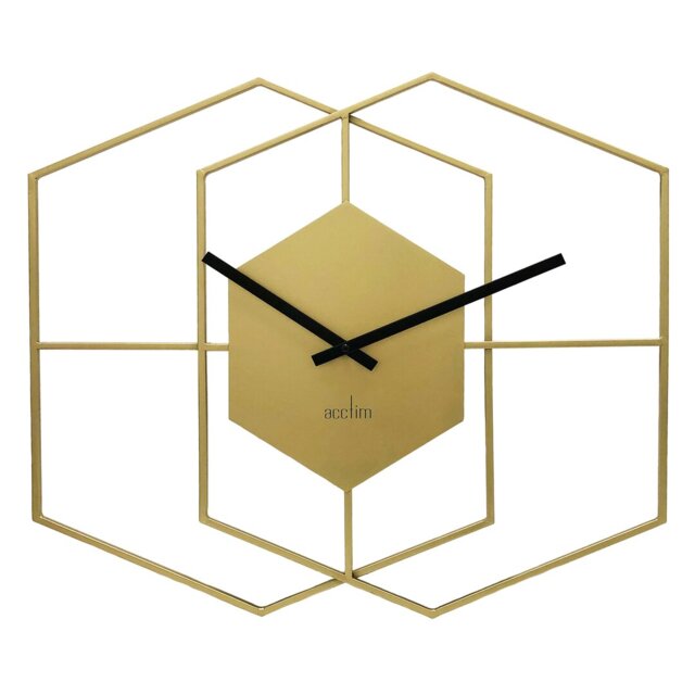 Acctim Addison Large Wall Clock Quartz Hexagonal Geometric Painted Metal 55cm