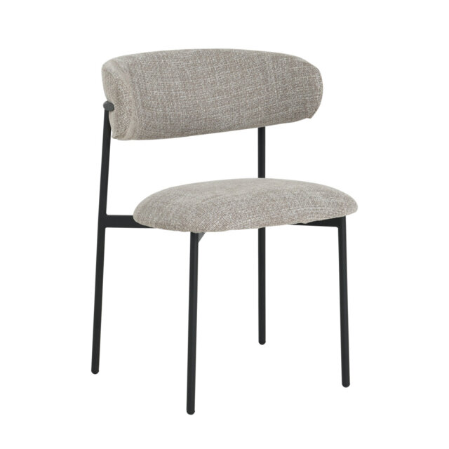 Amillya Polyester Upholstered Metal Side Chair in Brown