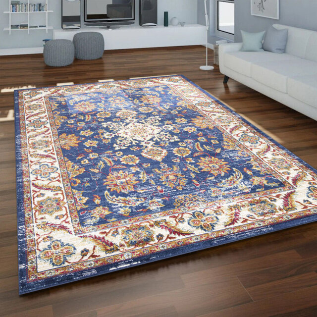 New Modern Traditional Living Room Hallway Runner Rug Bedroom Carpet Floor Mats Blue