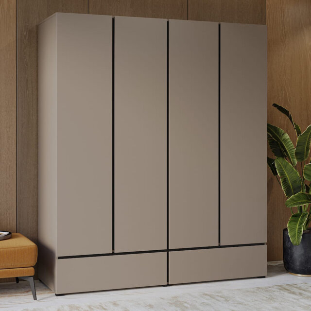 Kross Hinged Door Wardrobe 180cm - Functional Storage with a Warm Touch