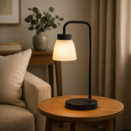 Alakai 41cm Desk Arch Metal Table Lamp with Glass Shade