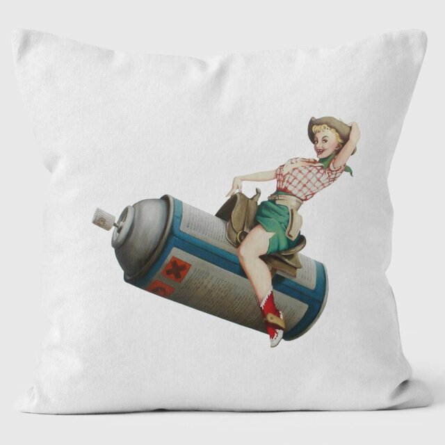 Poster Girl Banksy Inspired - Graffiti Art Cushion