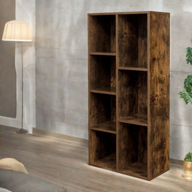 106 H x 50 W Bookcase Rustic Brown Living Room Hallway Furniture