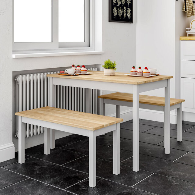 Bursaite 4 person Pine Solid Wood Dining Set
