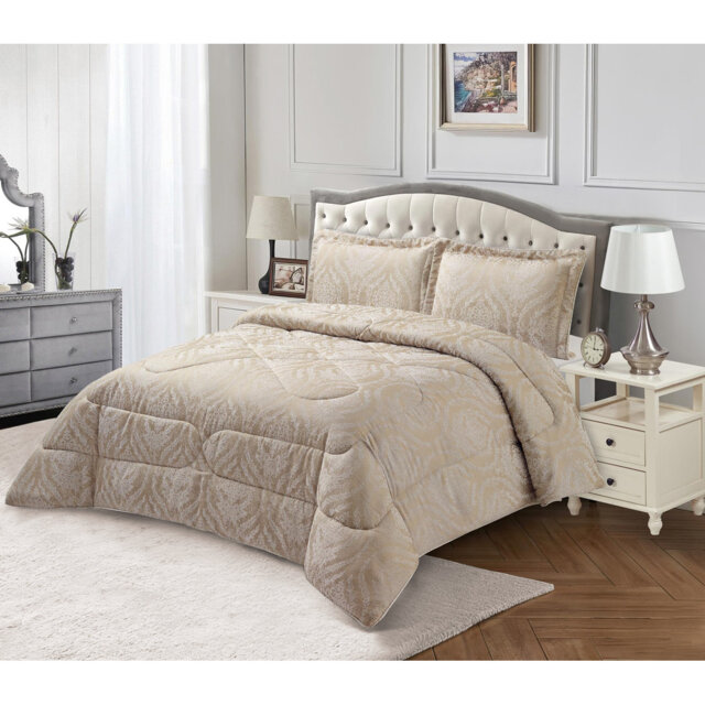 Bridal Jacquard Bedspread With Pillow Sham Floral Printed Coverlet, Decorative Luxury All-Season Bedding