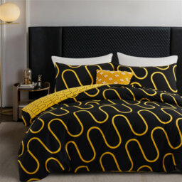 Ultra Soft Microfiber Dual Pattern Reversible Duvet Cover With Matching Pillow Covers