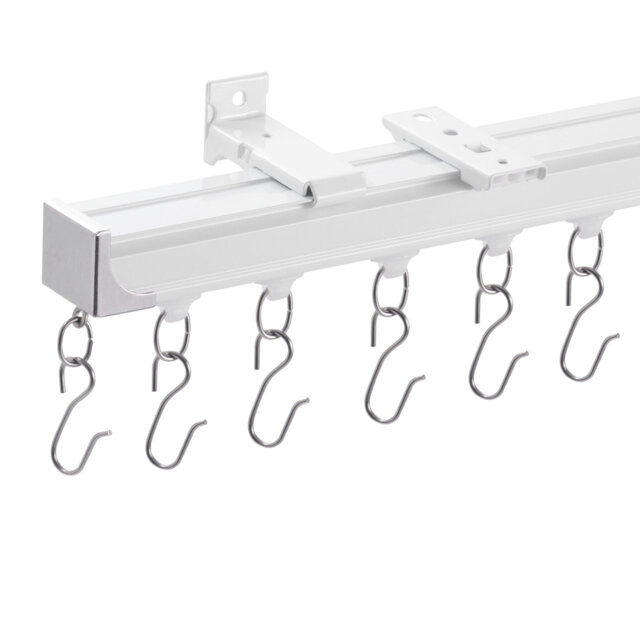 Ceiling Curtain Track Set 3.6 Meter Room Divider with Hooks White