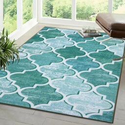 Dinuba Geometric Aqua Indoor / Outdoor Area Rug