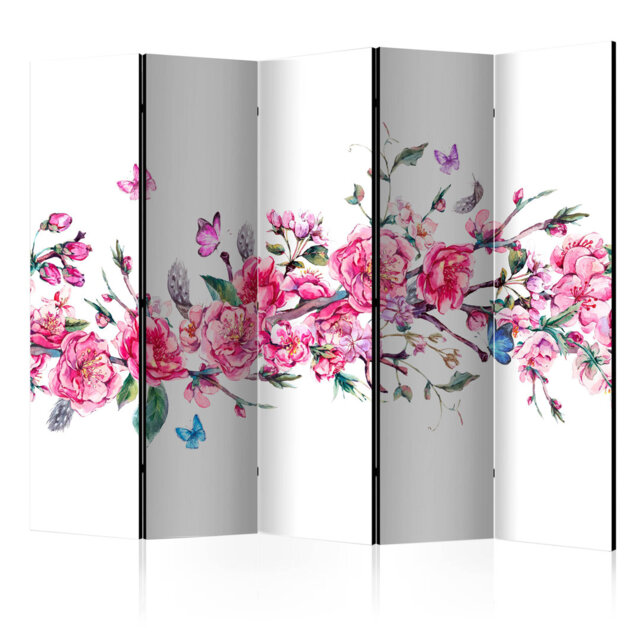 225cm W x 172cm H 5 - Panel Wood Folding Room Divider