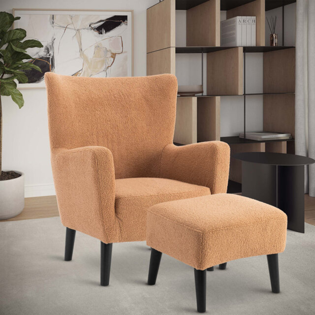Brislington 74Cm Wide Wingback Chair and Ottoman