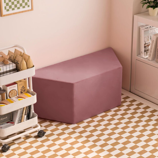 Geometric Trapezoid Ottoman Floor Cushion