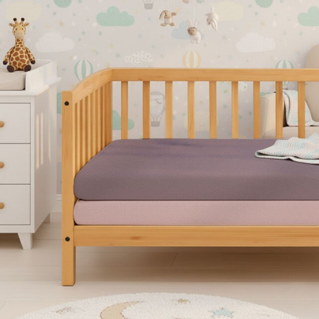 Baby Cot Fitted Sheet - 100% Jersey Cotton Misty Pink/ Dusty Rose - Pack Of 2