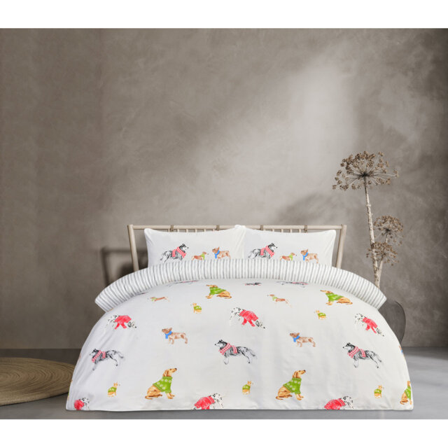 Single Pooches In Jumper Duvet Set - Natural