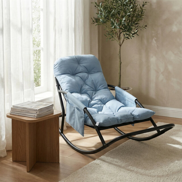 Single Steel Tube Rocking Chair, Technical Fabric