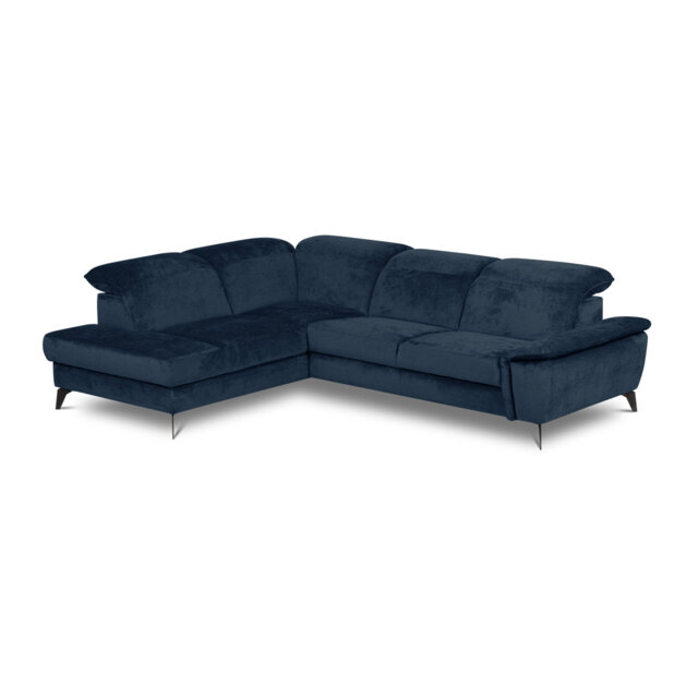 Bellagio Fabric Corner Sofa with Pull-Out Bed, Storage, Adjustable Headrests and Armrest