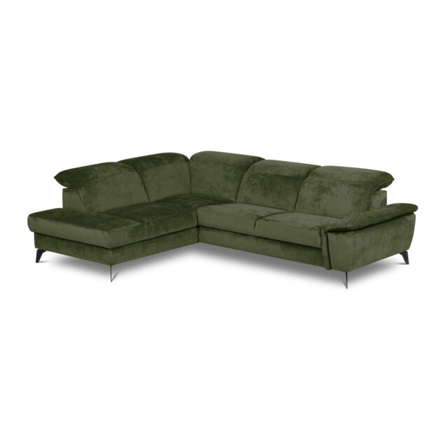 Bellagio Fabric Corner Sofa with Pull-Out Bed, Storage, Adjustable Headrests and Armrest