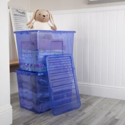 Wham Wham Crystal 80L Plastic Storage Boxes Tint Dusky