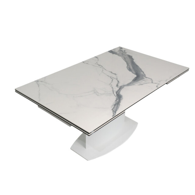 Wilibald Extendable Metal Base Dining Table