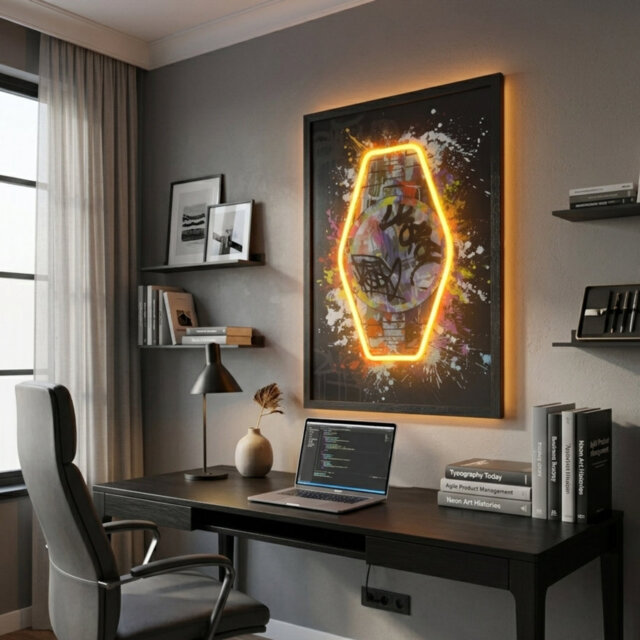 Graffiti Watch Neon Led Wall Art - 60x40cm Pop Art Canvas Usb