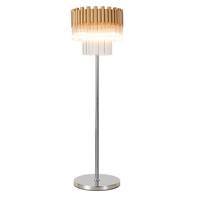 Abrahms 160cm Polished Chrome Traditional Floor Lamp
