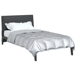 Summer Duvet Silver 220 X 155 Cm Satin And Microfiber