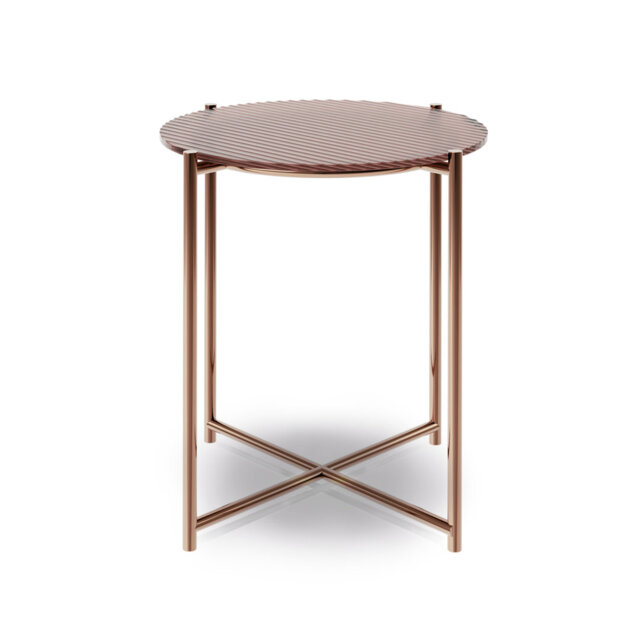 Alurta Glass Top Cross Legs End Table