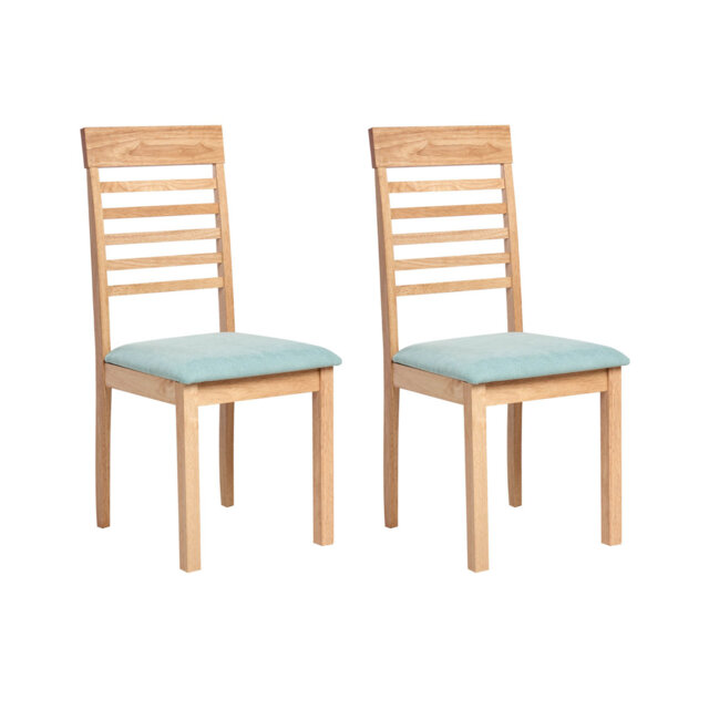 47cm H Fabric Upholstered Slat Back Side Chair in Brown, Green